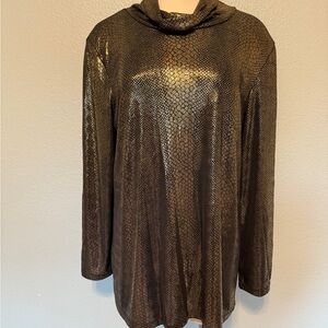 Carole Little Metallic Gold and Black Patterned‎ Dress